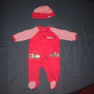 Christmas Pajamas and Hat